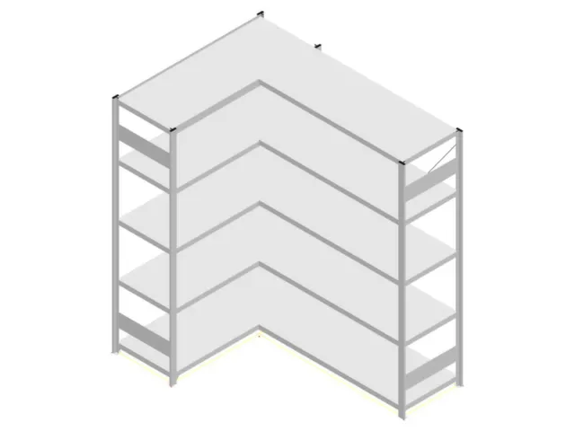 Rayonnage D'angle Hxlxp 2000X1360/1415X535Mm Charge Maxi/élément 900