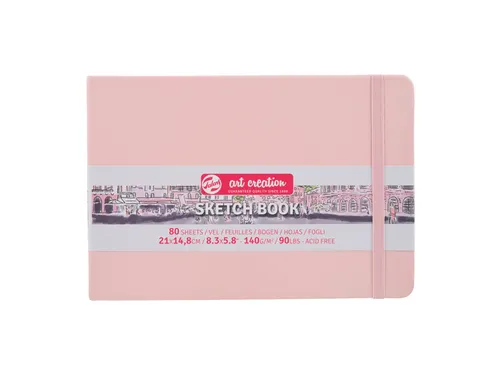 Schetsboek Talens Art Creation 80 witte vellen 140gr 210x150mm roze