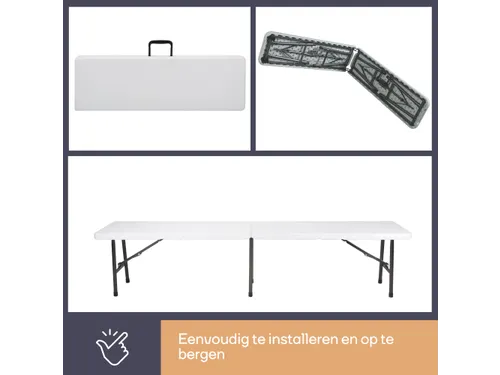 Inklapbare bank weerbestendig 180x25x43cm Wit