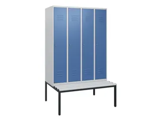 locker met bank,HxBxD 1950x1200x815mm,4vak,vak B 300mm,cil.-slot - 1