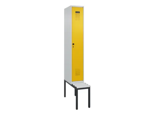 locker met bank,voor scheiding van kleding,HxBxD 2120x300x815mm,1vak