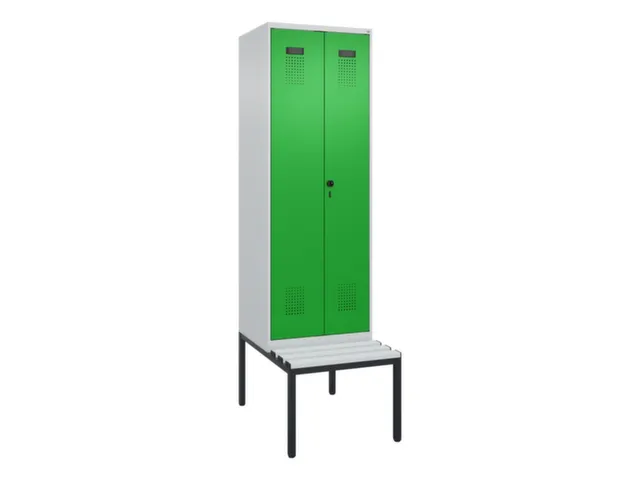 armoire vestiaire avec banc noir et blanc,HxlxP 2120x600x815mm