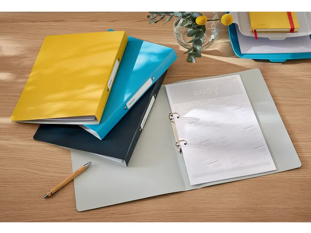 Ringband Leitz Cosy A4 2-rings O-mech 25mm PP geel