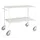 tafelwagen,draagverm. 150kg,2xstaalplaat,staaletage,wit,TPE-banden