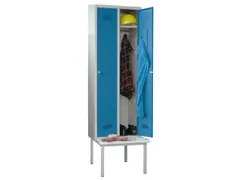 locker met bank,HxBxD 2150x800x500mm,2vak,RAL7035,front RAL5012