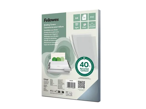 Voorblad Fellowes A4 Pvc 180 Micron Transparant 25 stuks