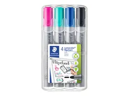 Viltstift Staedtler 356 voor flipover rond 2mm set à 4 stuks assorti