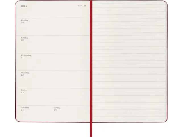Agenda 2027 Moleskine 12M Weekly 7dag/1pagina large hc scarlet red