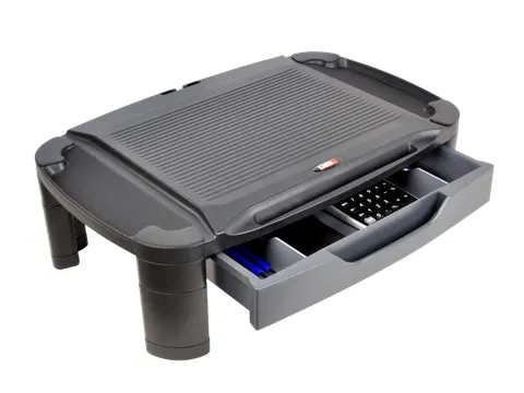 Monitorverhoger Tablet Houder 3 Hoogte Standen Opberglade Xlarge Zwart