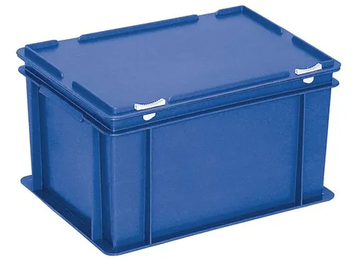 Euronorm Stapelkrat Hxlxb 230X400X300Mm 21L Met Deksel Blauw