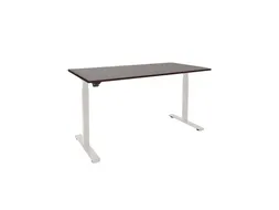 Elektrisch verstelbaar bureau 160x80cm Frame Wit Blad Logan Eiken