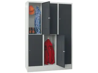lockerkast,HxBxD 1850x1200x500mm,3x2vakken,RAL7035,front RAL7016 - 2