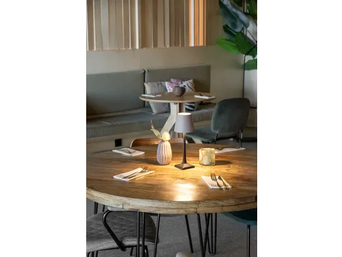 Securit Tafellamp Milano LED Zwart-Taupe oplaadbaar dimbaar