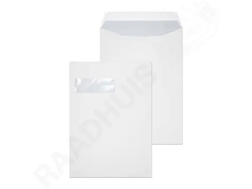 Envelop Raadhuis 229x324 C4 VL akte plakstrip wit 120gr 25 stuks