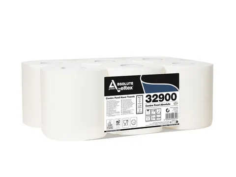 Poetspapier Celtex Absolute Centerfeed Midi 2-laags wit krimp a 6 rol