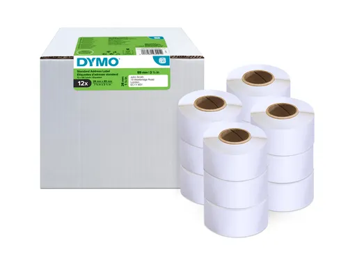 Etiket Dymo 99010 adressering 28x89mm 12 rollen á 130 stuks wit