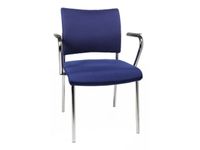 Bezoekersstoel Armleuningen Stof Blauw Zitting 430x480x450mm