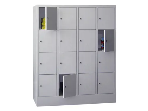 Lockersysteem 1518x1230x500mm 4x4 Vakken 300mm Cilinderslot Sokkel