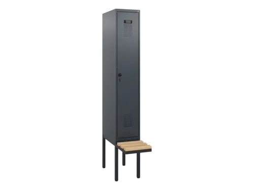 locker met bank,HxBxD 1950x300x815mm,1vak,vak B 300mm,draaigrendel