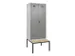 locker met bank,voor scheiding van kleding,HxBxD 2120x800x815mm,2vak