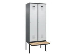 locker met bank,HxBxD 2120x800x815mm,2vak,vak B 400mm,cilinderslot - 2
