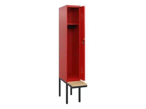 locker met bank,HxBxD 1950x300x815mm,1vak,vak B 300mm,cilinderslot