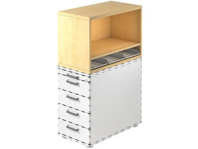 containeropzet,HxBxD 530x428x800mm,m. 3kunstst. inzetelementen DIN A4