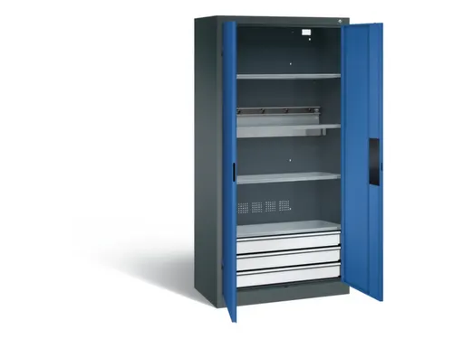 acculaadkast 1950x930x500mm 5stekkerdozen 230V cil.-slot front RAL5010