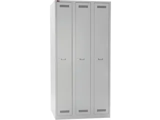 garderobekast,HxBxD 1850x900x500mm,3vak,cil.-slot,romp lichtgrijs - 2
