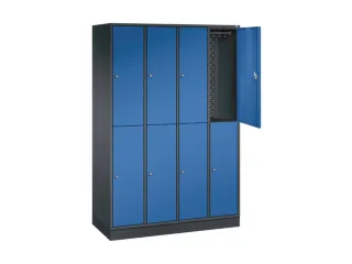 Dubbeldekse garderobekast,HxBxD 1950x1220x500mm,4x2vak.,vak B 260mm - 1