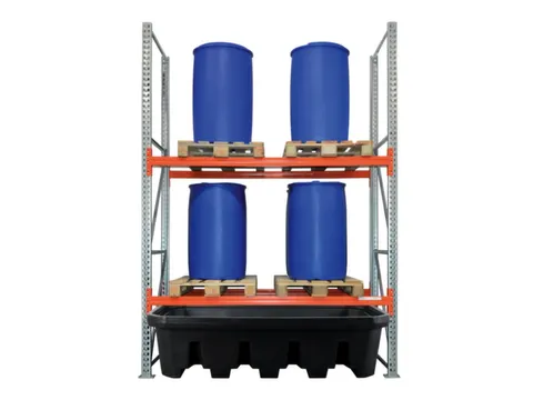 stellingopvangbak,v. stelling voor gevaarlijke stoffen,v. vak B 2200mm