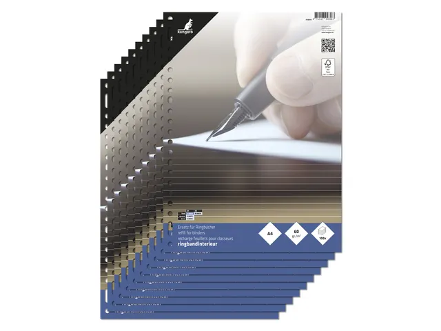 @Ringbandinterieur Kangaro A4 23r gelinieerd krimp a 10 stuks met voor