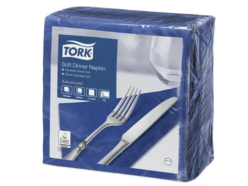 Tork 477594 Dinnerservet 39x39cm 3-laags 1/4 vouw 12x100st Donkerblauw