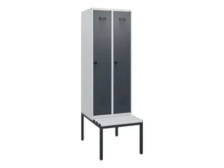 locker met bank,HxBxD 1950x600x815mm,2vak,vak B 300mm,draaigrendel - 2