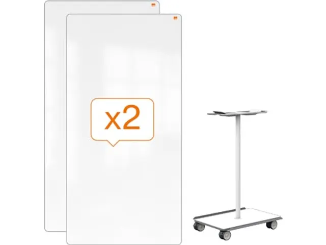 Move & Meet mobiel systeem, 2 whiteboard panelen, 90 x 180 cm