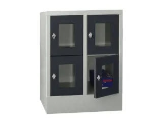 lockerkast,HxBxD 855x600x500mm,2x2vakken,RAL7035,front RAL7016 - 2