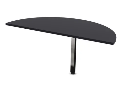 aanbouwtafel,HxBxD 740x1400x700mm,halfrond,CC-zwart