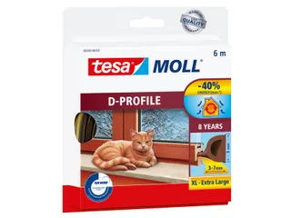 Tochtstrip Tesa Moll 05393 D profiel 9mmx6m bruin - 1