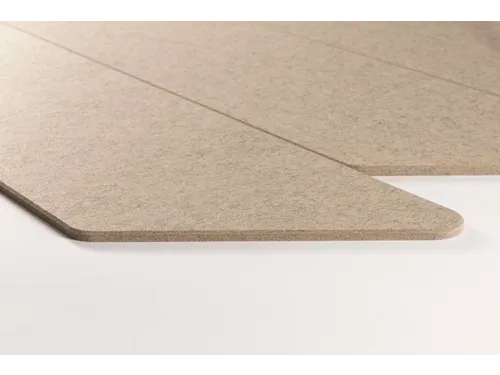 Akoestische PET-vilt parallellogram stroken beige 30x120cm 6 stuks