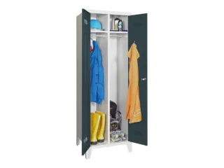 garderobekast,HxBxD 1850x600x500mm,2vak,RAL7035,front RAL7016 - 2