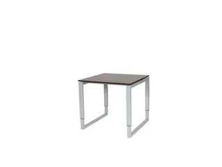 Domino Plus Bureau Hoogte Verstelbaar 800x800mm Logan Eiken Alu O-Poot - 1