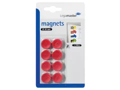 Magneet Legamaster 20mm 250gr rood 8 stuks