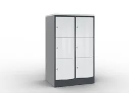 lockerkast cil.slot 1255x770x640mm 2x3 vakken RAL7021 front RAL7035