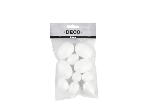 Eieren Creativ Company styropor 6 stuks 25x23mm 6 stuks 35x48mm wit