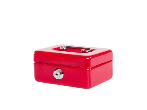 Geldkist MAUL met muntgleuf en slot 125x95x60mm rood