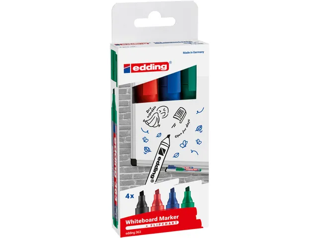 Viltstift Edding 363 Whiteboard Beitel Assorti 1-5mm Etui à 4st