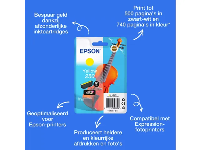 Inktcartridge Epson 250 T16N44 geel