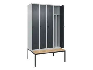 locker voor scheiding van kleding,HxBxD 2120x1200x815mm,4vak - 2