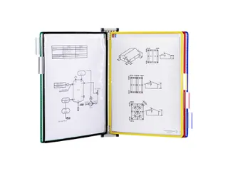 Zichtpanelensysteem wand Tarifold metaal A4 5 tassen assorti - 4