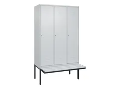 locker met bank,HxBxD 2120x1200x815mm,3vak,vak B 400mm,cil.-slot